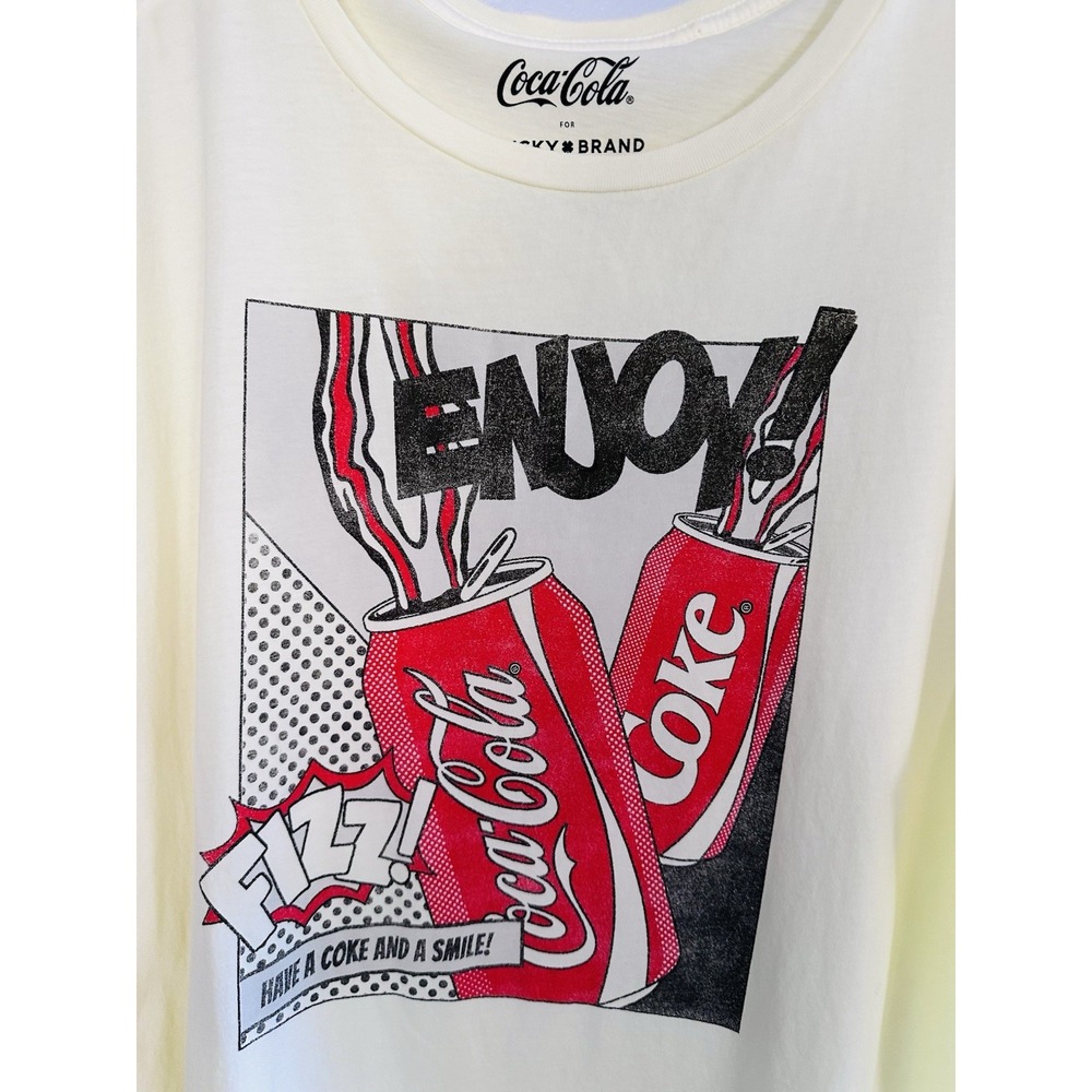 Coca Cola Lucky Brand Graphic Tee XXL Pop Art Soda Enjoy Fizz Shirt NEW - Picture 4 of 8